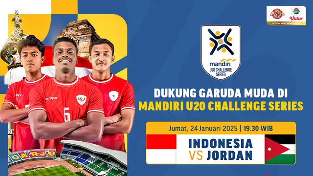 Live Streaming Mandiri U-20 Challenge Cup 2025: Indonesia U-20 vs Jordan U-20 di Vidio